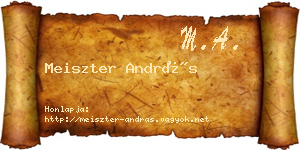 Meiszter András névjegykártya